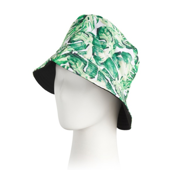 Bucket Hat - Lulla Collection Green Leaf Print Hat - Monsterra Plant - Picture 2 of 4